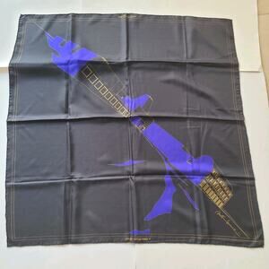 Louis Vuitton Scarf Silk Black Up And Away 90cm 35" Side Large Square